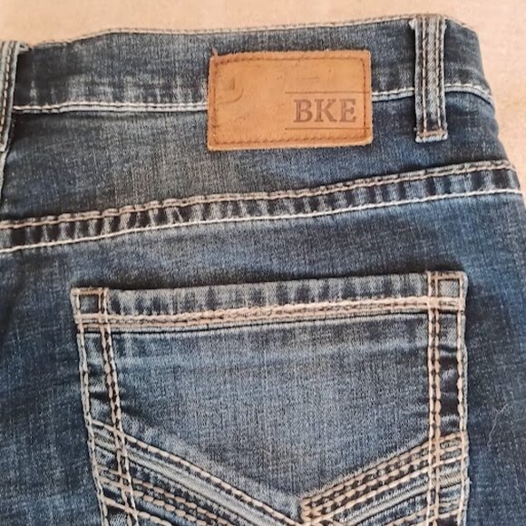 BKE denim Seth Men's straight leg stretch blue jeans, Size 36L - Picture 4 of 8